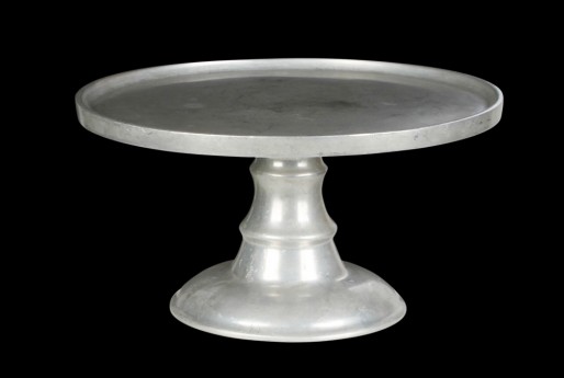 ALUMINUM ROUND FOOTED TRAY 14