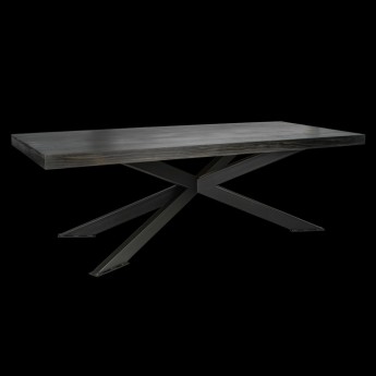 EBONY STARBURST TABLE W/BLACK LEGS 8' X 40