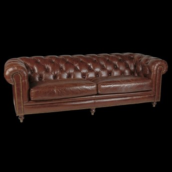 SUTTON SOFA TUFTED BROWN LEATHER