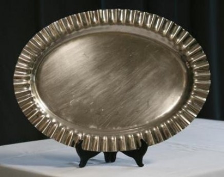 Stainless Large Oval Scallop Tray