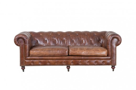 Phillip Leather Brown Sofa
