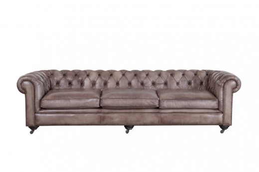 Barny Leather Gray Sofa