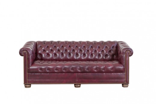 Alfie Leather Burgandy Sofa