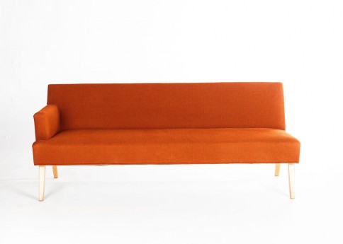 Beverly Orange Mid Century Sofa