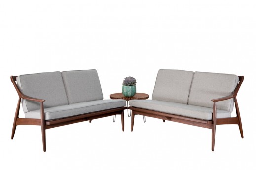 Mike n Molly White Mid Century Settee