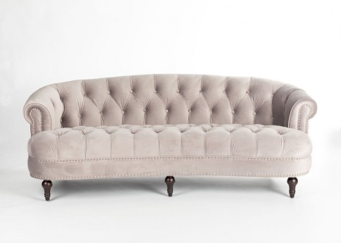 Virginia Velvet Gray Sofa