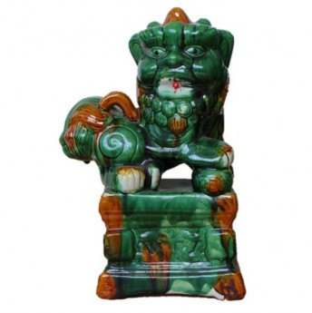 Green Porcelain Fu Dog - Large