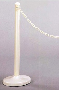 White Stanchion with Chain