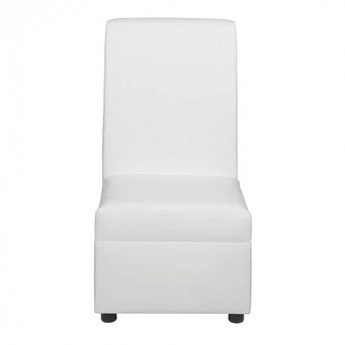 Sleek Tall Back Chair - White Leather
