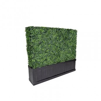 4' DOUBLE SIDED FAUX HEDGE WITH BLACK BASE