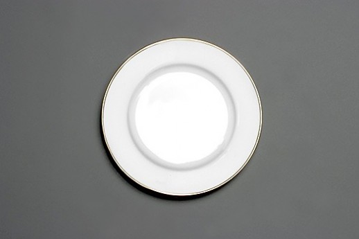 White Plate with Gold Band, Salad/Dessert, 7.5