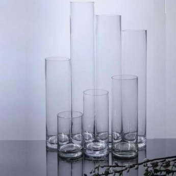 Glass Cylinder Clear Round