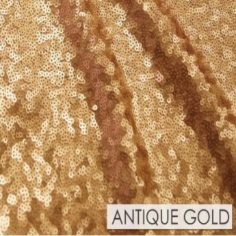 Antique Gold Glitz Gatsby Chevron Sequin Specialty Linen Round Rectangular Banquet Overlay