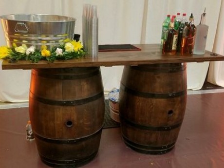 Wine Barrel Tabletop Bar