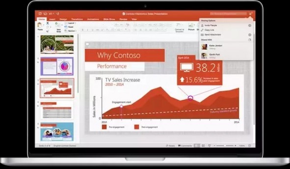 Mac Book Pro With PowerPoint