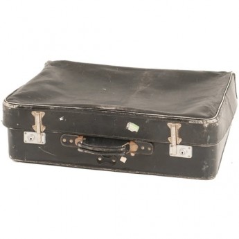 Herold Black Leather Suitcase