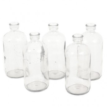 LUNDY GLASS BOTTLES (SET OF 5)