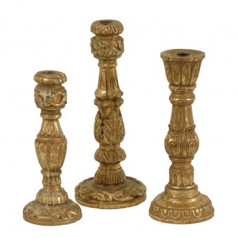 Beaudry Gold Candlesticks (Set of 3)