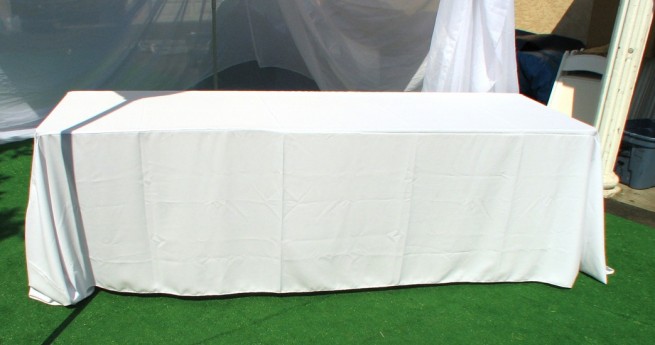 Banquet table with white linen