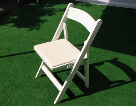 White wooden rental chair