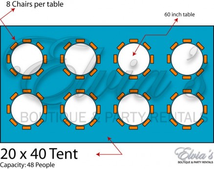 20x40 Tent layout  