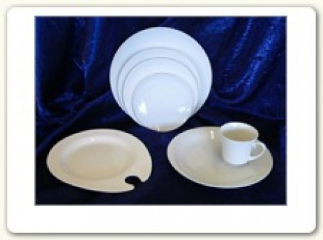 Belcrest; Plates Bone white china, coupe style
