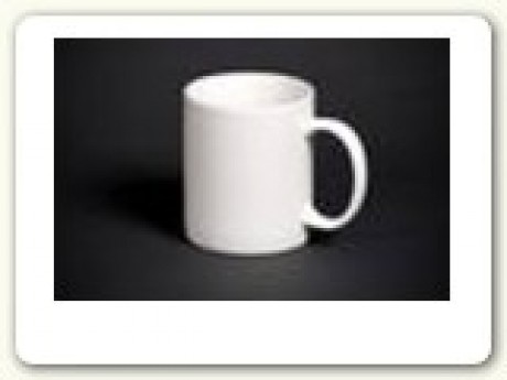 Coffee mug; White glass 10oz.