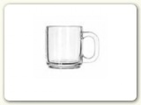 Coffee mug; Clear glass 10oz.