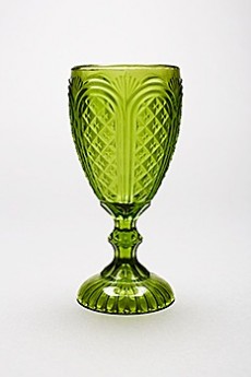 Vintage Goblet, Green, 11 oz
