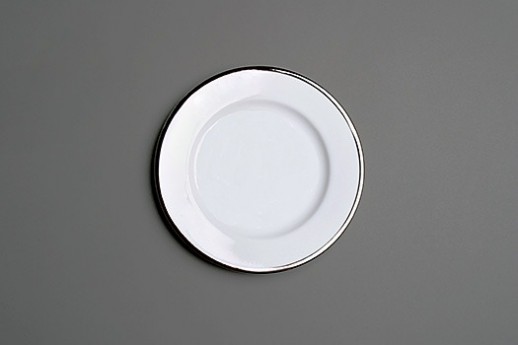 White Plate with Silver Band, Bread, 6.5