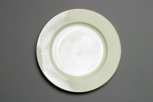 Ivory Plate with Gold Band, Entree, 10.25