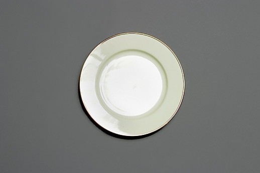 Ivory Plate with Gold Band, Bread, 6.5
