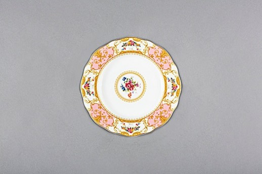 Vintage China Plate, Rose, Salad/Dessert, 8