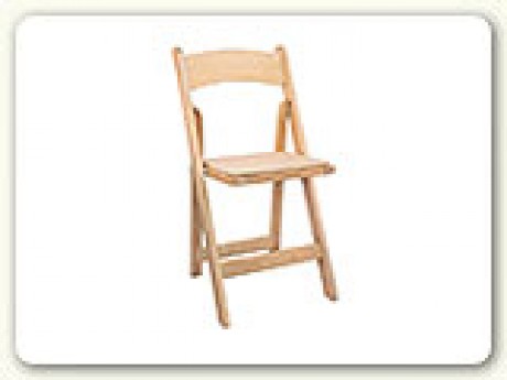 Wood Chair; Natural W/ Tan Padded Seat