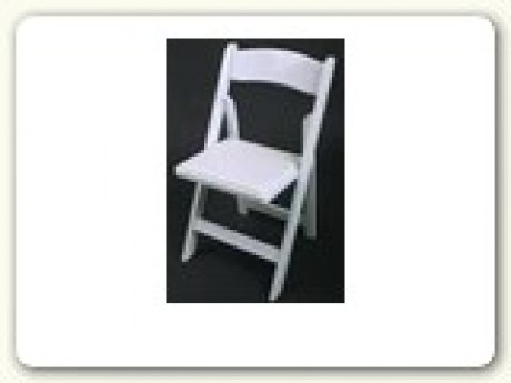 Wood Chair; White W/ White Padded Seat