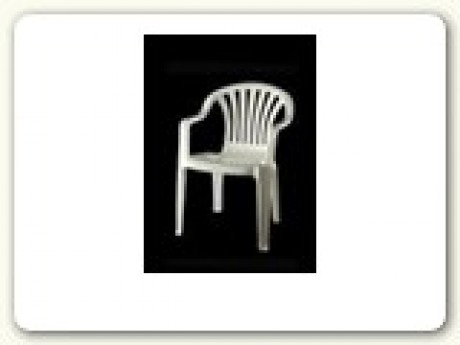 Child'S Chair; White Molded Plastic