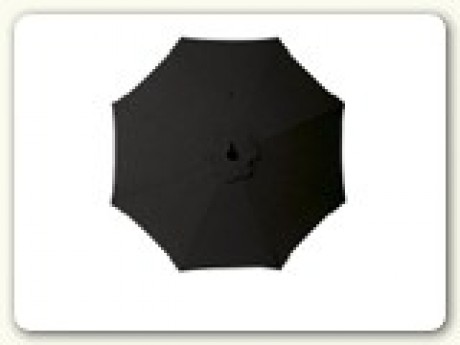 Market Umbrella; Black Canvas, With Stand, Tilting 8' Span