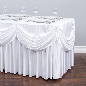 White 6' Drape tablecloth