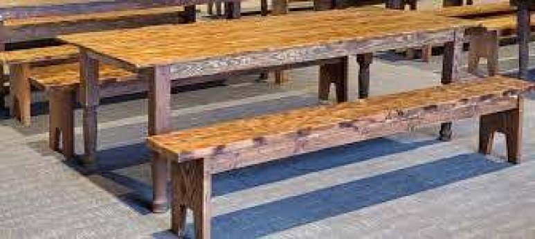 Old Country Rustic Table and Bench