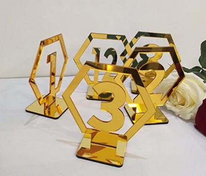 GEOMETRIC GOLD TABLE NUMBERS (6-10)
