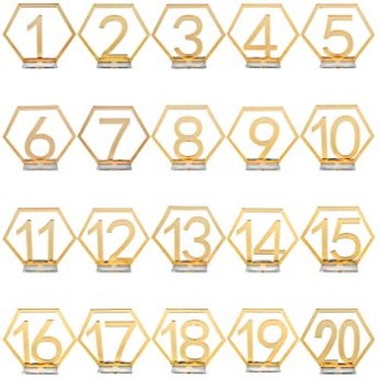 GEOMETRIC GOLD TABLE NUMBERS (16-20)