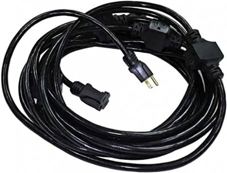 25' Black 12/3 AC Power/Stinger Cable Rental