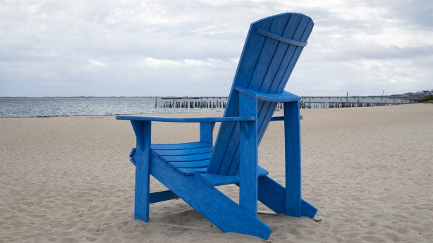 Blue Plastic Adirondack Chair