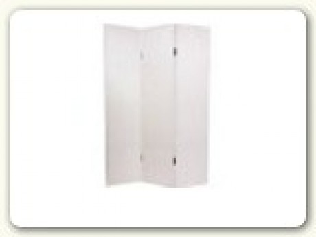 Folding Screen; 3 panel, 6'H x 4'W white wood