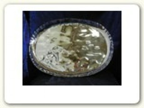Hammered Stainless Tray; oval 21