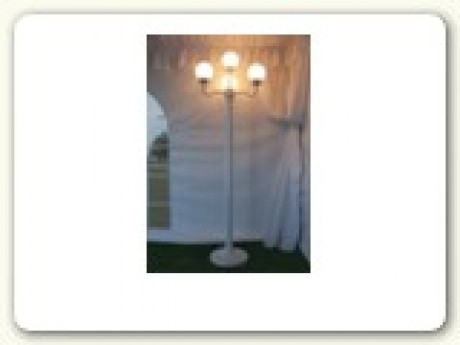 Floor Lamp; Patio white 4 globes