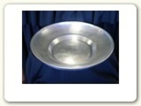 Tray/Bowl; hand crafted, pewter tone 21