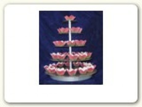 Cupcake Stand; 5 tier round, silver tone 24
