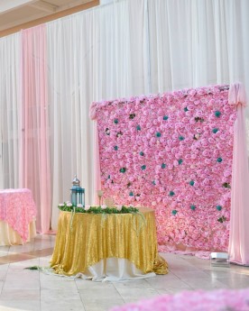 Pink floral wall 8'x8'