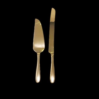 Gold Cake Knife and Server